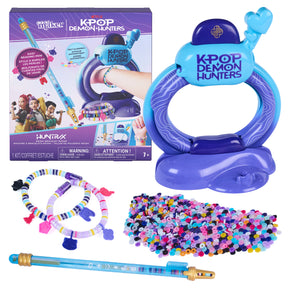 Cool Maker KPop Demon Hunters bracelet maker with packaging, bracelet studio, beading pen, finished bracelets and loose beads