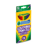 Crayola Coloured Pencils pack of 12 in yellow and green packaging with coloured pencils visible through the front window