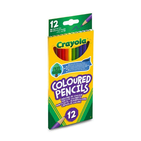 Crayola Coloured Pencils pack of 12 in yellow and green packaging with coloured pencils visible through the front window