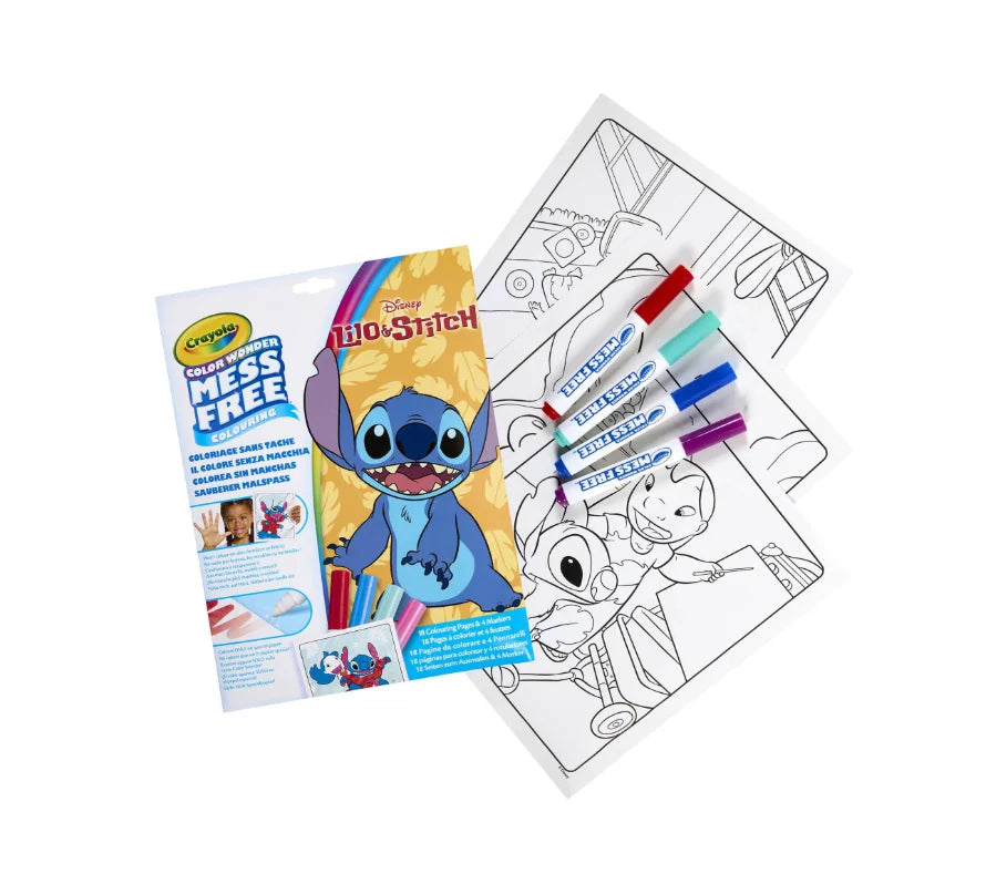 Colouring sheets and open Crayola Colour Wonder Lilo & Stitch kit – Ireland