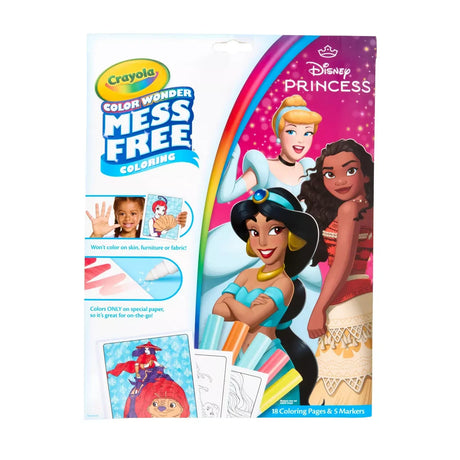 Crayola Colour Wonder Disney Princess front packaging showing Jasmine, Cinderella, and Moana – Ireland
