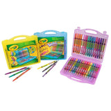 Crayola Twistables crayons displayed in yellow, blue, and pink carry cases – Ireland