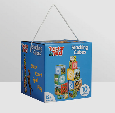 Tractor Ted Stacking Cube view of box - Ireland