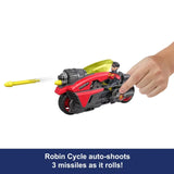 DC Premier Robin riding Robin Cycle as a yellow projectile fires from the front cannon