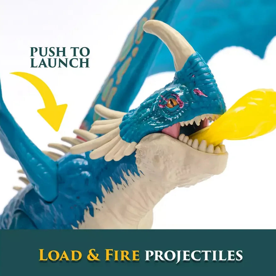 Close-up of Deadly Nadder firing yellow flame projectile with push-to-launch arrow – Ireland