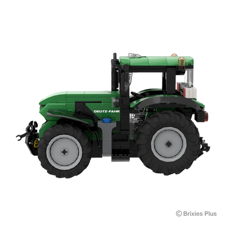 BRIXIES Plus Deutz-Fahr 6230 TTV in side profile with the green bonnet extending left, Deutz-Fahr branding, cab steps and agricultural wheels visible