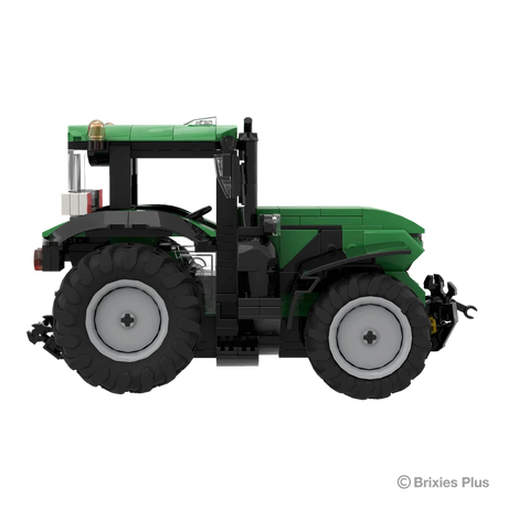 BRIXIES Plus Deutz-Fahr 6230 TTV in side profile with the green bonnet extending right, enclosed cab, side steps and large rear wheel visible