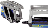 Dickie Car Carrier loading ramp detail on blue toy transporter