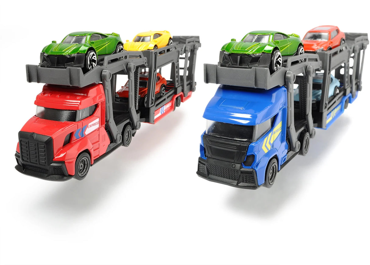 Dickie Car Carrier red and blue toy transporter assortment with cars