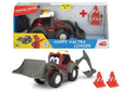 Happy Valtra Loader toy tractor with front and rear buckets beside its boxed set