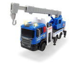 Dickie Toys City Builder Scania mobile crane with raised boom and stabilisers