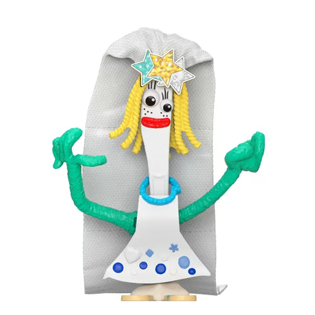 Disney and Pixar Toy Story 5 Figure Pack Karen Beverly figure with a silver veil, yellow hair, star headpiece and green arms.