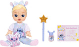 Disney Darlings Stitch Blonde Doll seated beside pink character cushion, star wand, Stitch bottle and birth certificate