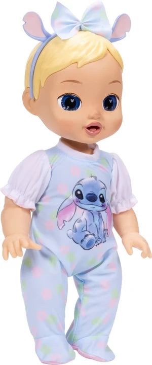 Disney Darlings Stitch Blonde Doll standing in a three-quarter view with blonde hair and Stitch outfit
