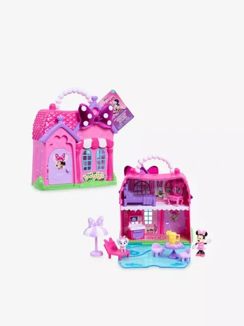 Disney Minnie Mini Mansion open showing rooms and accessories