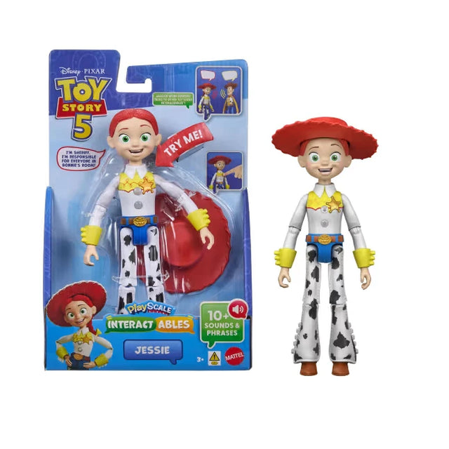 Toy Story 5 Interactables Jessie packaging shown beside the loose Jessie figure