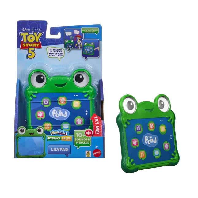 Toy Story 5 Lilypad packaging shown beside the loose Lilypad figure.