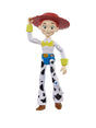 Disney Pixar Toy Story 5 Jessie figure shown from the front with red hat, yellow cuffs and cow print chaps