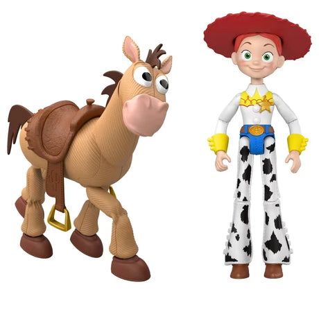 Disney Pixar Toy Story 5 Bullseye and Jessie figures shown from the front