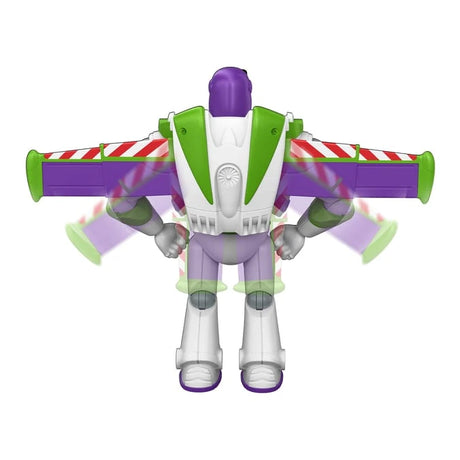 Disney Pixar Toy Story 5 Buzz Lightyear figure shown from the rear with wings open