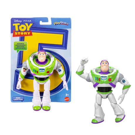 Disney Pixar Toy Story Buzz Lightyear action figure shown beside packaging box