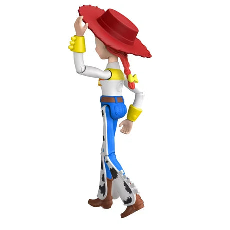 Disney Pixar Toy Story Jessie action figure shown from the side holding red hat