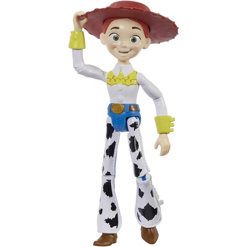 Jessie figure shown from the front with one hand touching her red hat