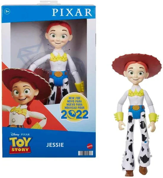 Disney Pixar Toy Story Jessie figure shown beside front packaging on a white background