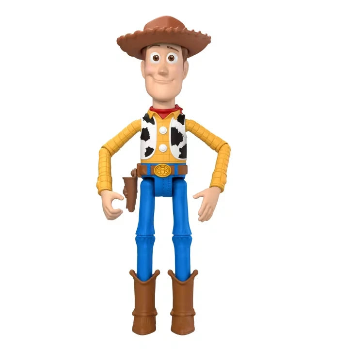 Disney Pixar Toy Story Woody action figure shown from the front with brown hat and boots