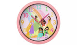 Disney Princess Wall Clock analogue display with rainbow and sparkle design