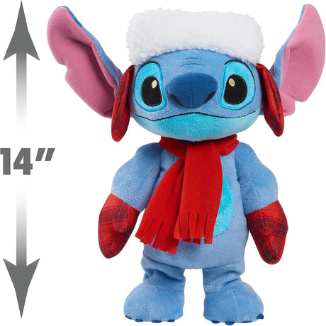Disney Stitch Festive Musical Plush showing 14 inch height Ireland