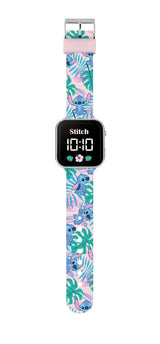Full Disney Stitch LED watch with tropical strap and digital display in Ireland.