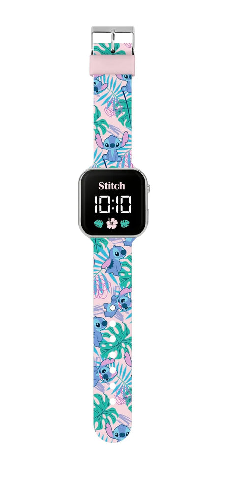 Full Disney Stitch LED watch with tropical strap and digital display in Ireland.