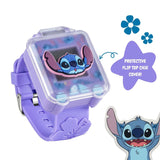 Disney Stitch Purple Learning Watch with protective flip top case cover featuring raised Stitch artwork
