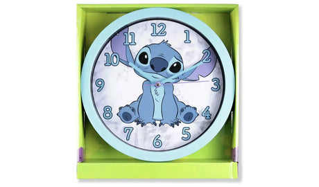 Disney Lilo and Stitch Wall Clock in official branded green packaging