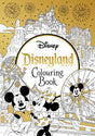 Disneyland Parks Colouring Book cover featuring Mickey Mouse and Minnie Mouse with Sleeping Beauty Castle and park attractions