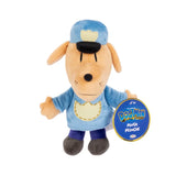 Dog Man 9-inch plush front view with printed badge and blue uniform – Ireland
