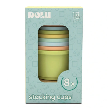 Dolu Round Stacking Cups product box showing 8 stacking cups