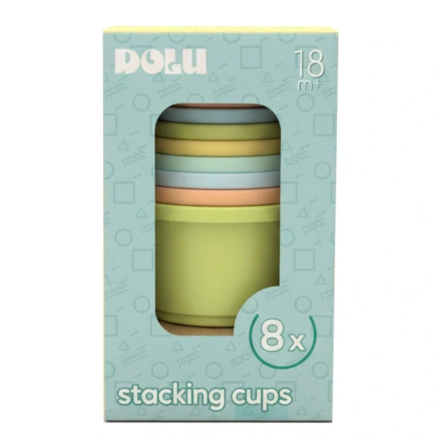 Dolu Round Stacking Cups product box showing 8 stacking cups