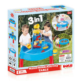 Dolu Sand and Water Activity Table retail box showing children using the table