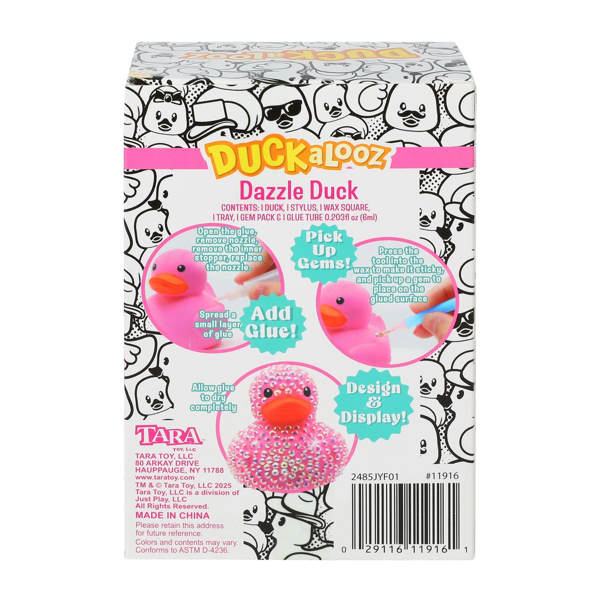 Duckalooz Dazzle Duck packaging showing decorating instructions