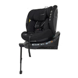 Enfasafe Maxima i-Size car seat in black shown from an angled side view with support leg