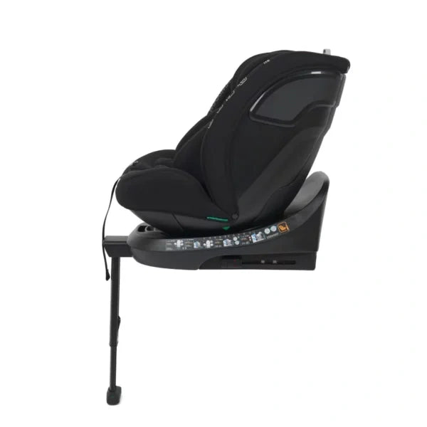 Side view of the Enfasafe Maxima i-Size car seat with support leg extended