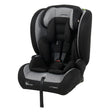 Enfasafe Spirit iX R129 i-Size ISOFIX car seat in black and grey angled front view with padded headrest and harness