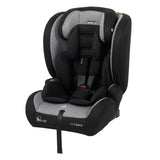 Enfasafe Spirit iX R129 i-Size ISOFIX car seat in black and grey angled front view with padded headrest and harness