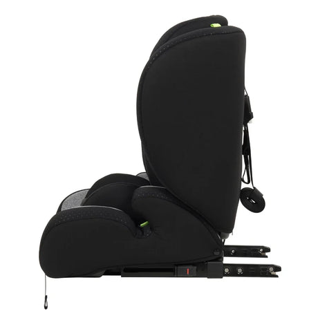 Side profile of Enfasafe Spirit iX R129 i-Size ISOFIX car seat showing profile of seat structure and ISOFIX rail connectors