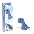 Boxed EUGY Bronto 3D Cardboard Model Kit showing blue dinosaur design and eco-friendly packaging