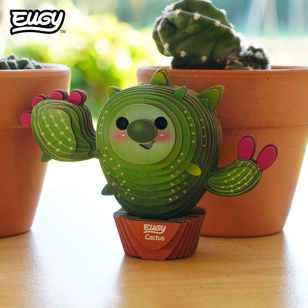 EUGY Cactus completed model photographed outdoors beside plant pots