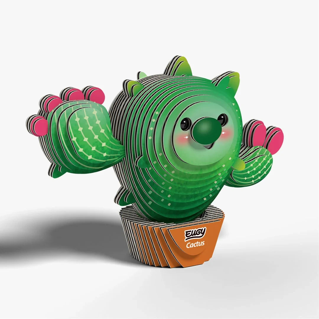 EUGY Cactus right three quarter view showing layered body and flower buds