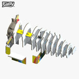 EUGY Cat Cottonball 3D model assembly stages showing numbered cardboard pieces and layers